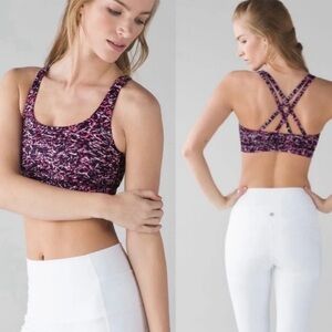Lululemon Energy Bra Mini Ripple Boom Juice Multi Sz8 Athleisure Yoga Gym Active